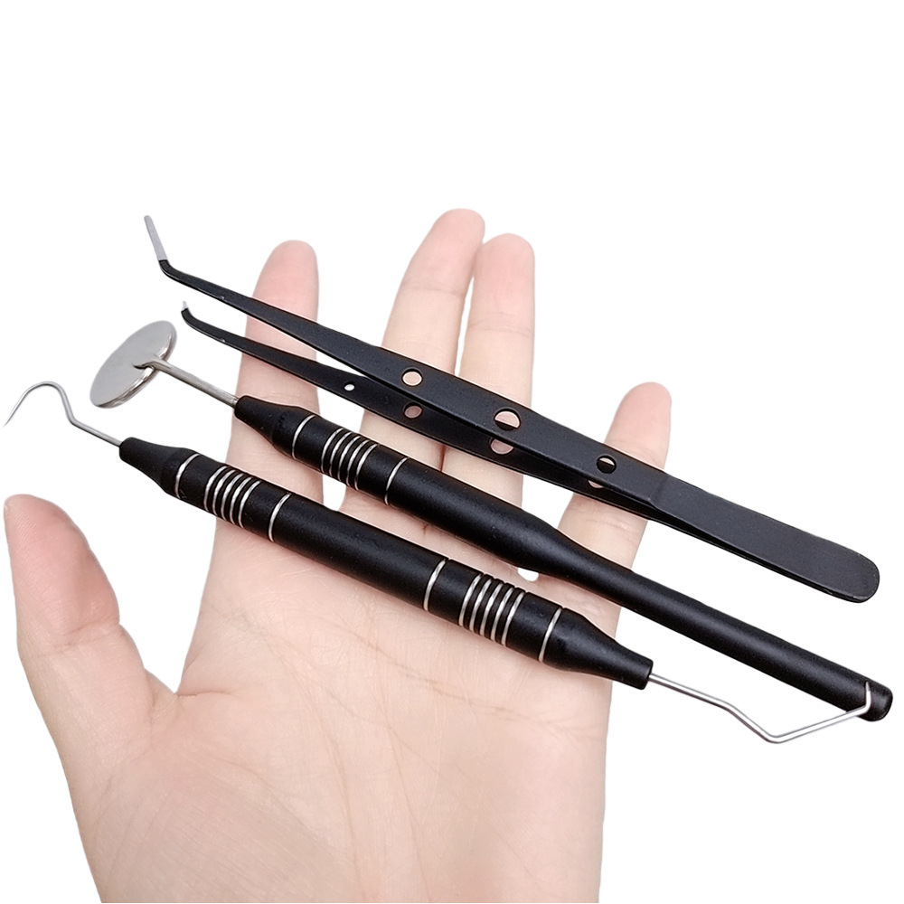 Dental Black & Gold 3Pcs Stain - đánh giá và giá Dental Mirror Probe