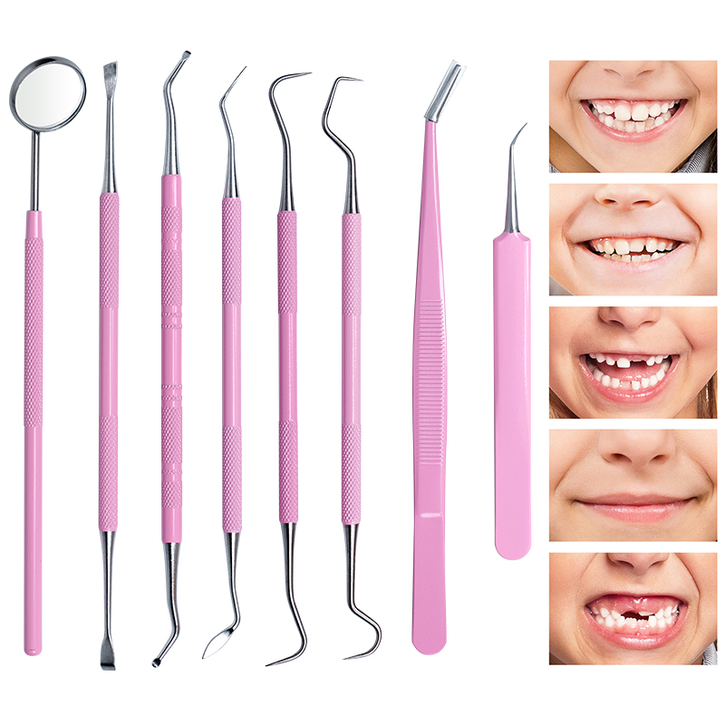 1pc Pink Dental Tweezers Probe - đánh giá và giá Dental Mirror Probe
