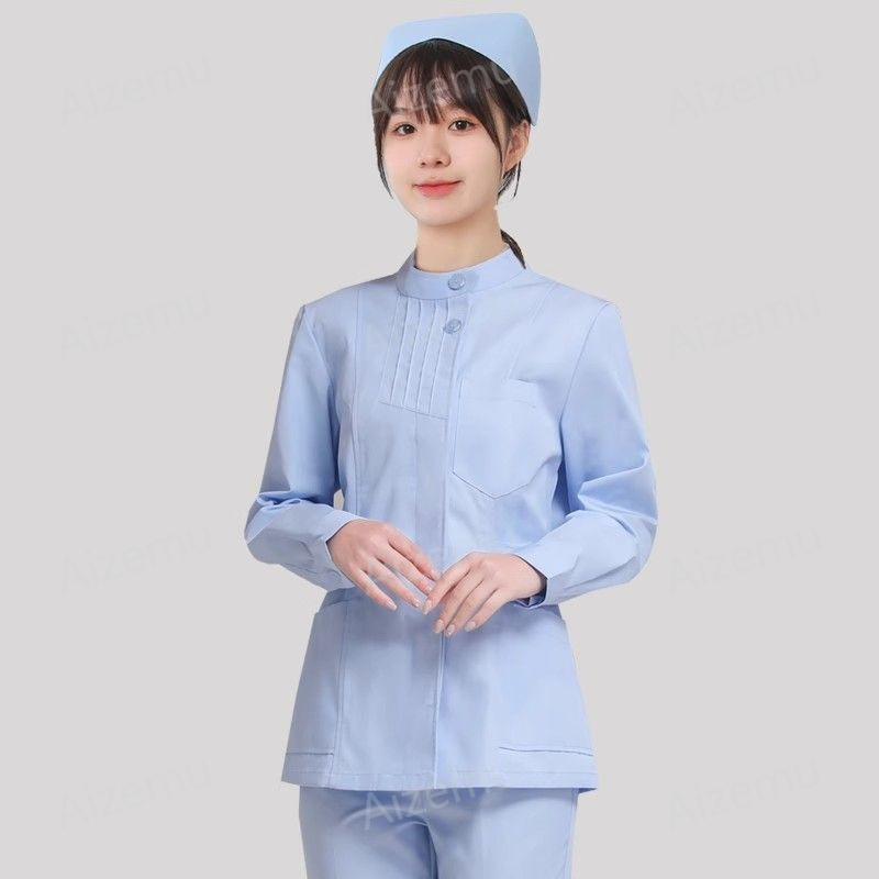 Pink Long Sleeve Nurse Uniform - đánh giá và giá Medical Lab Logo