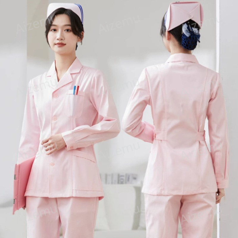 New White Long Sleeve Nurse Un - đánh giá và giá Medical Lab Logo