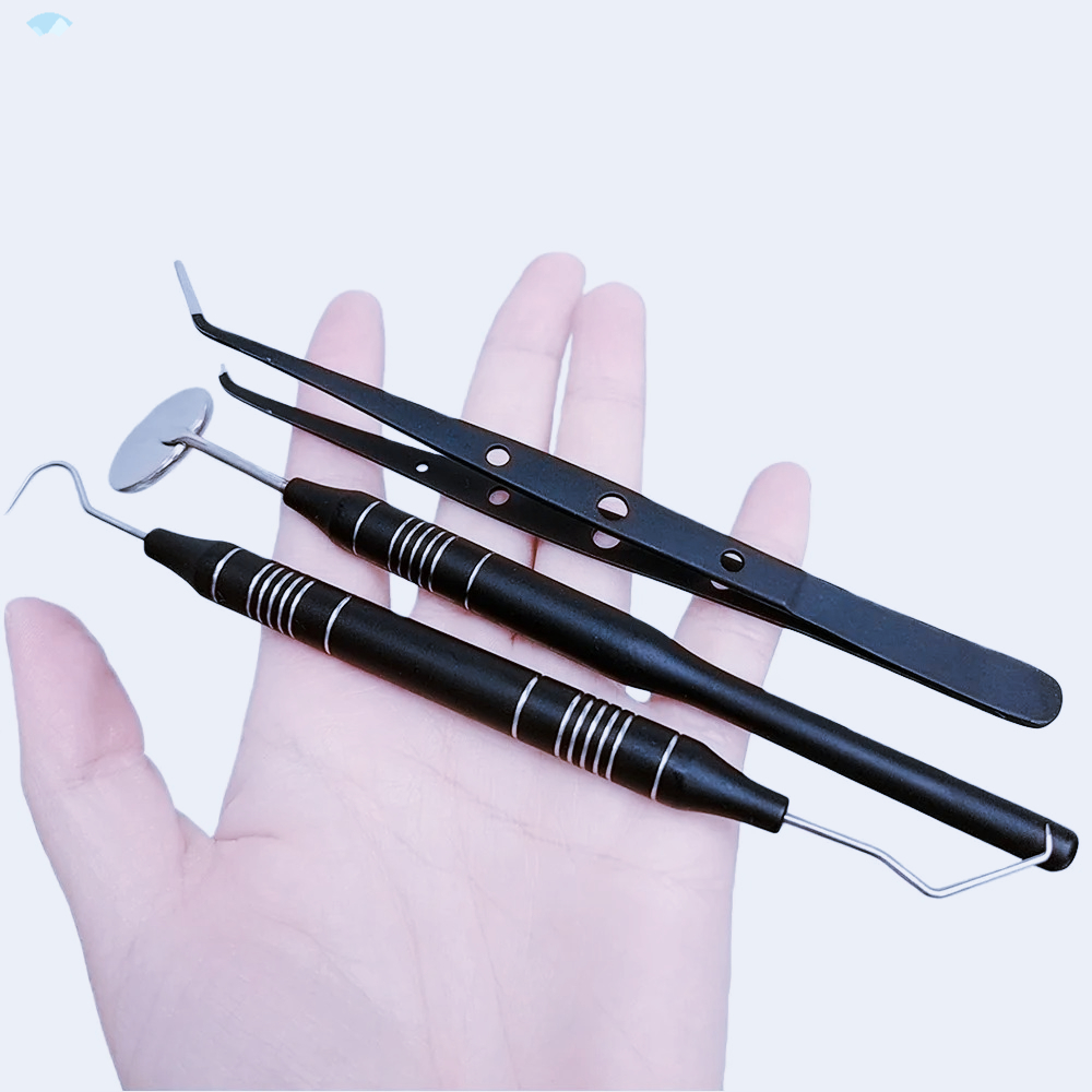 Black Gold 3Pcs Dental Instrum - đánh giá và giá Dental Mirror Probe