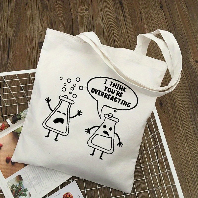 White Canvas Tote Bag Cartoon  - đánh giá và giá Medical Lab Design