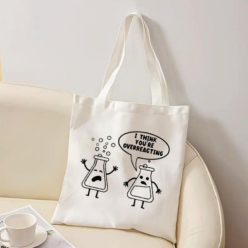 White Canvas Tote Bag Cartoon  - đánh giá và giá Medical Lab Design
