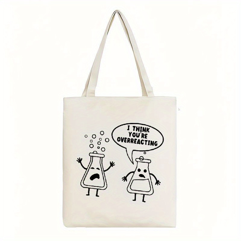 White Canvas Tote Bag Cartoon  - đánh giá và giá Medical Lab Design