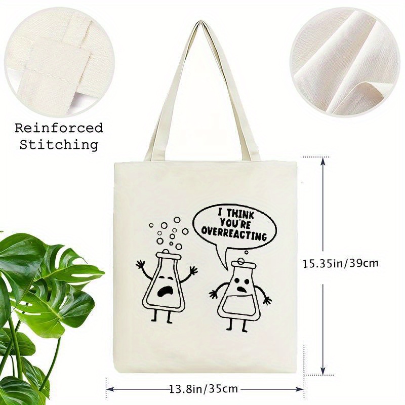 White Canvas Tote Bag Cartoon  - đánh giá và giá Medical Lab Design